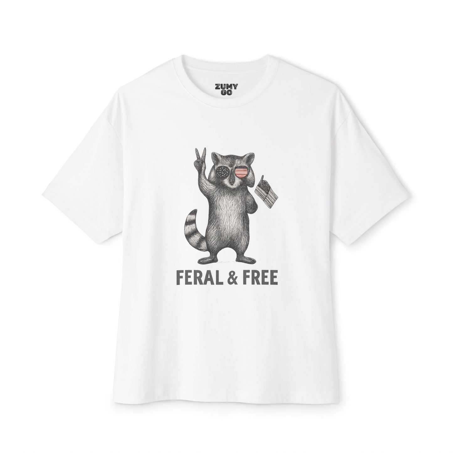 Funny Feral & Free Oversized Tee