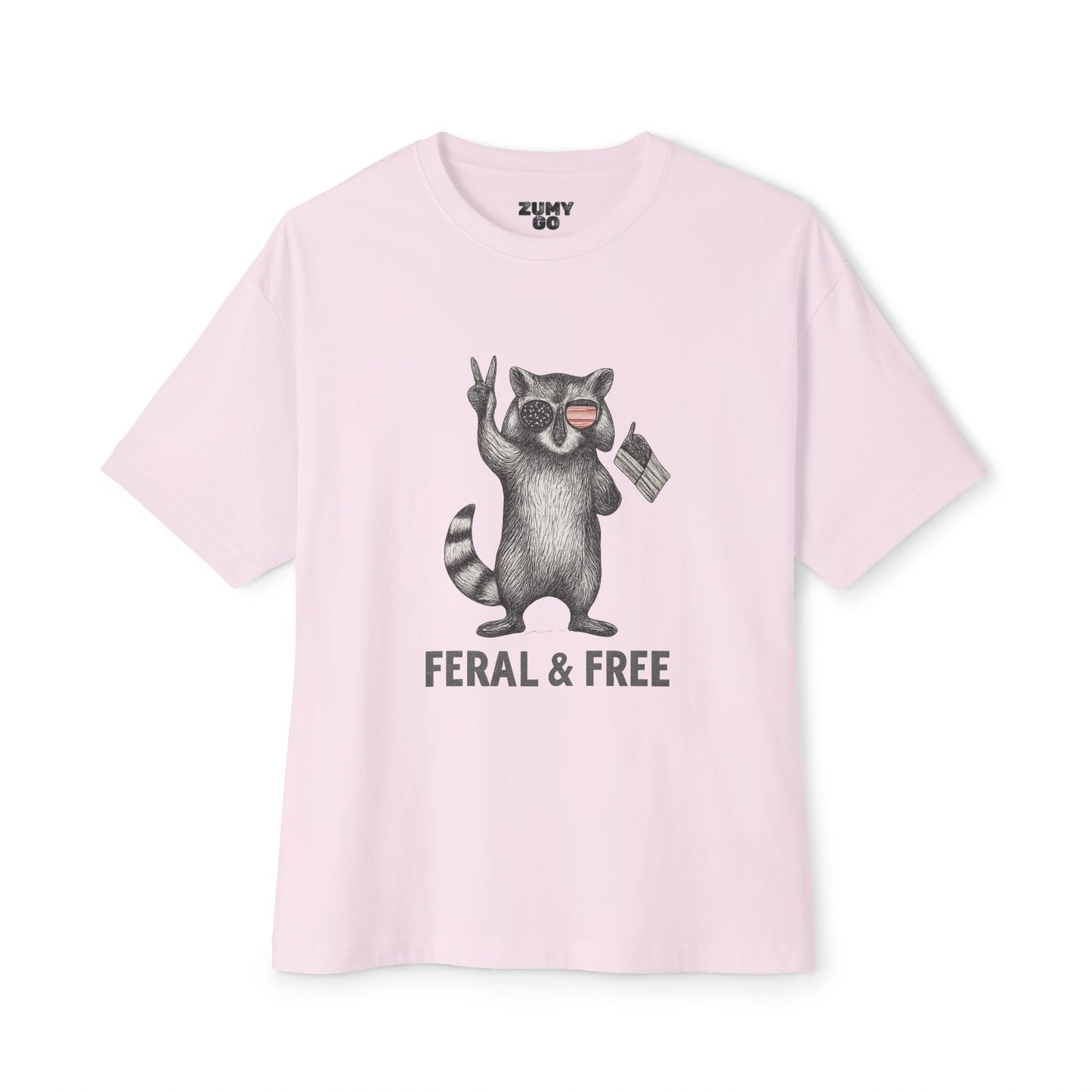 Funny Feral & Free Oversized Tee