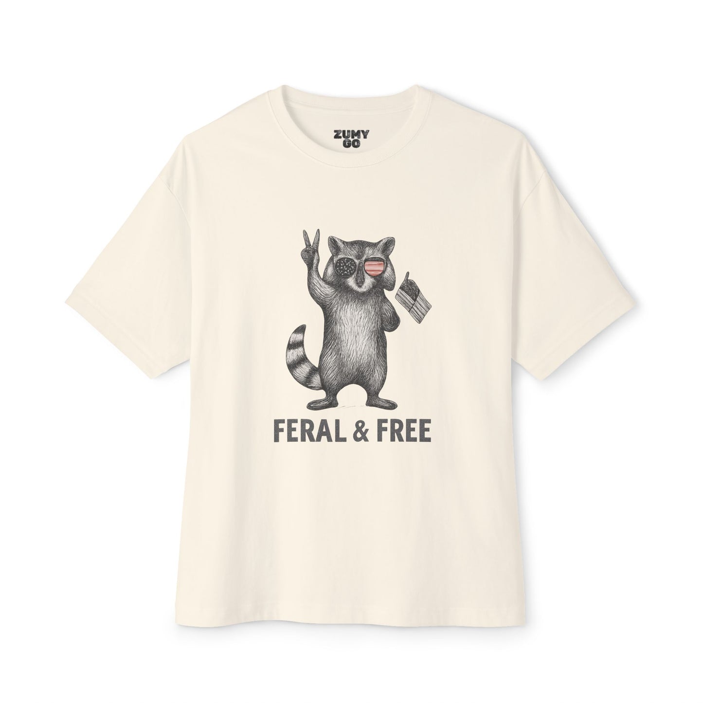 Funny Feral & Free Oversized Tee