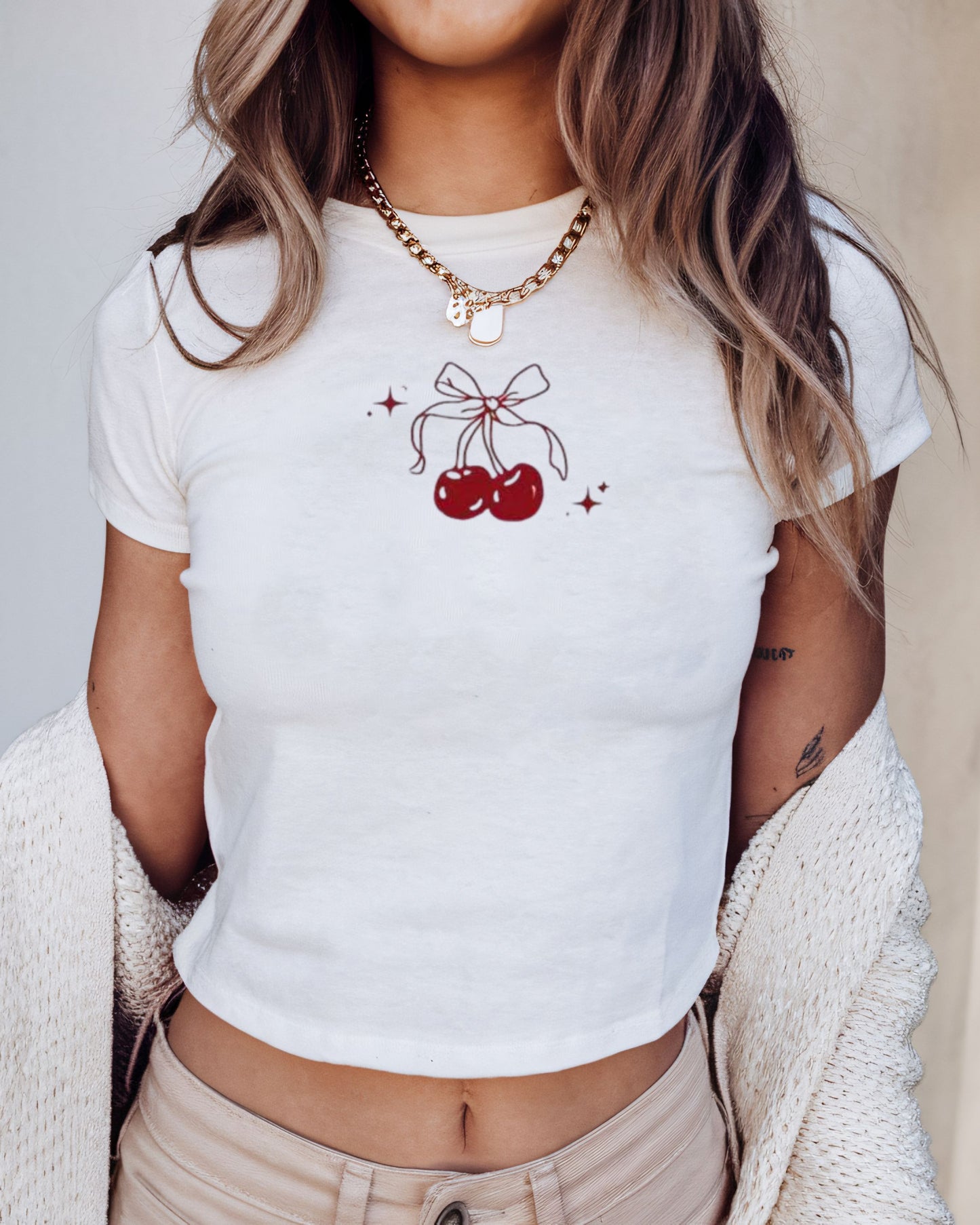 Cherries Graphic Cropped Top
