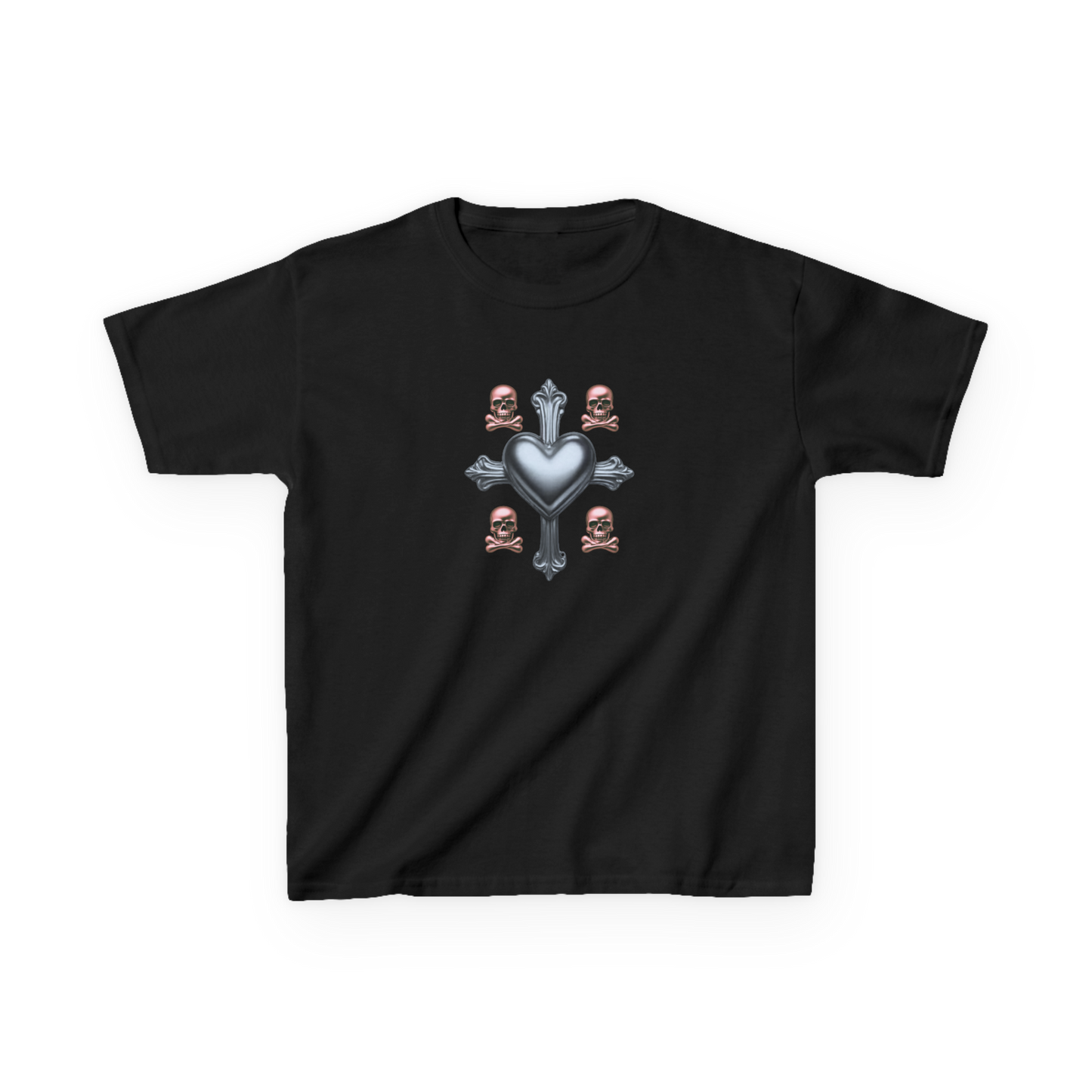 Cyber Heart Graphic Cropped Tee