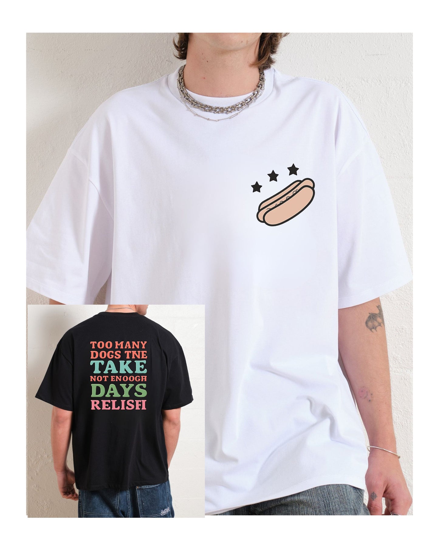 Fun Hot Dogs Unisex Oversized Tee