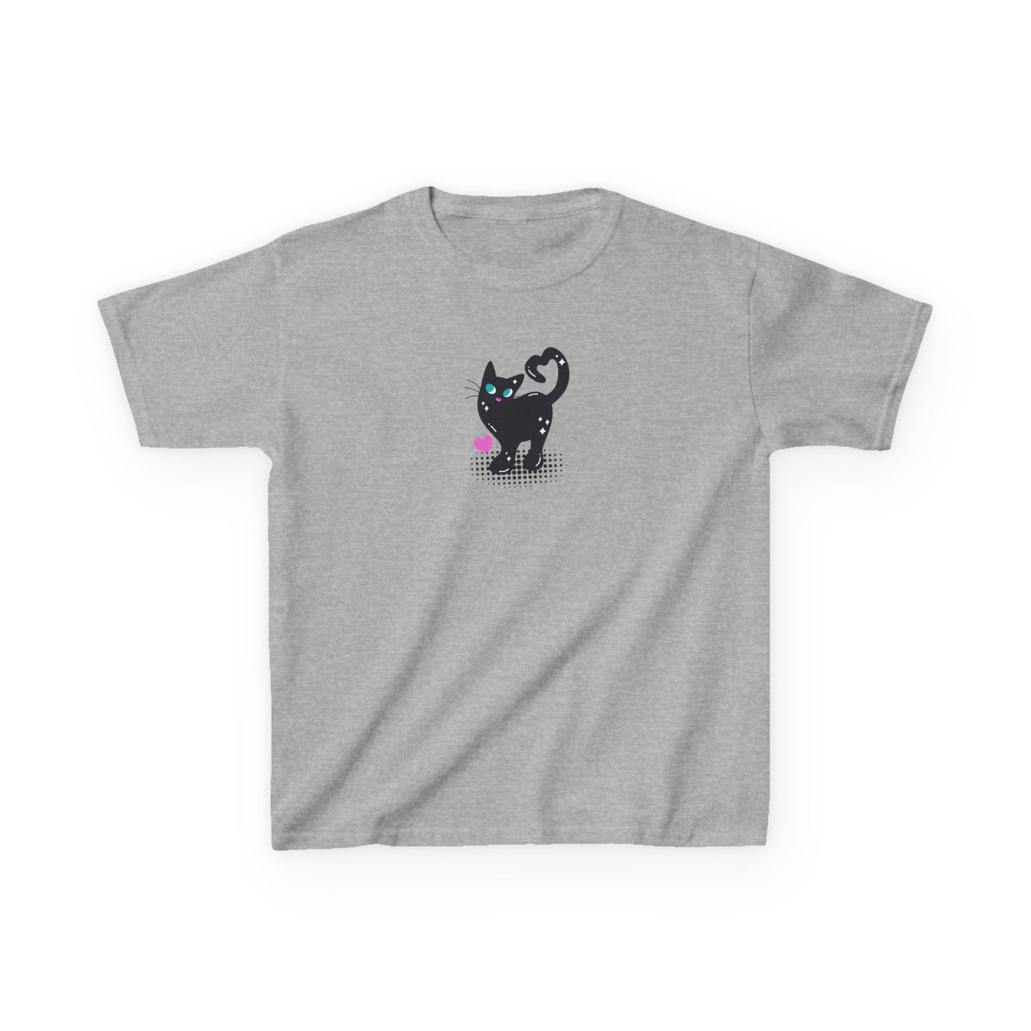 Black Cat Graphic Cropped T-Shirt