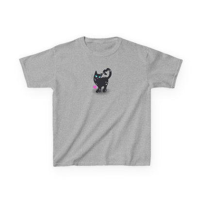 Black Cat Graphic Cropped T-Shirt