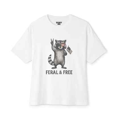 Funny Feral & Free Oversized Tee