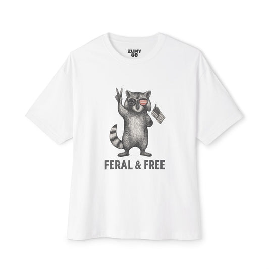 Funny Feral & Free Oversized Tee