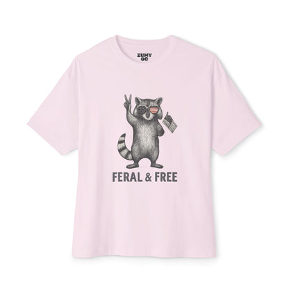 Funny Feral & Free Oversized Tee