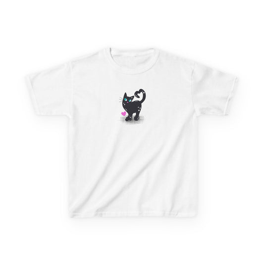 Black Cat Graphic Cropped T-Shirt