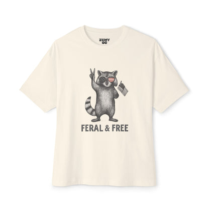Funny Feral & Free Oversized Tee