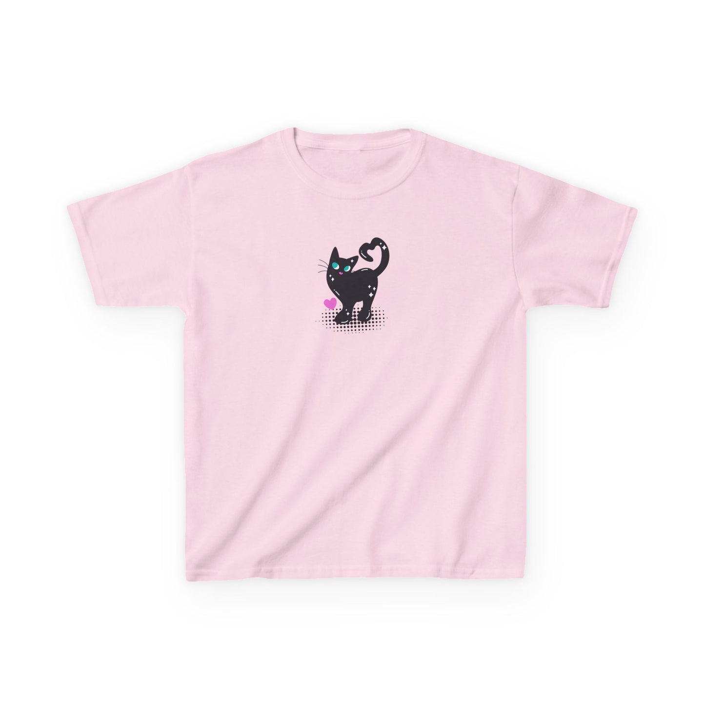 Black Cat Graphic Cropped T-Shirt