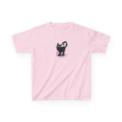 Black Cat Graphic Cropped T-Shirt