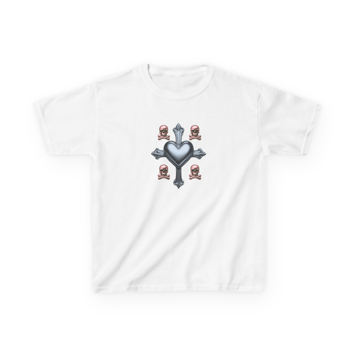 Cyber Heart Graphic Cropped Tee