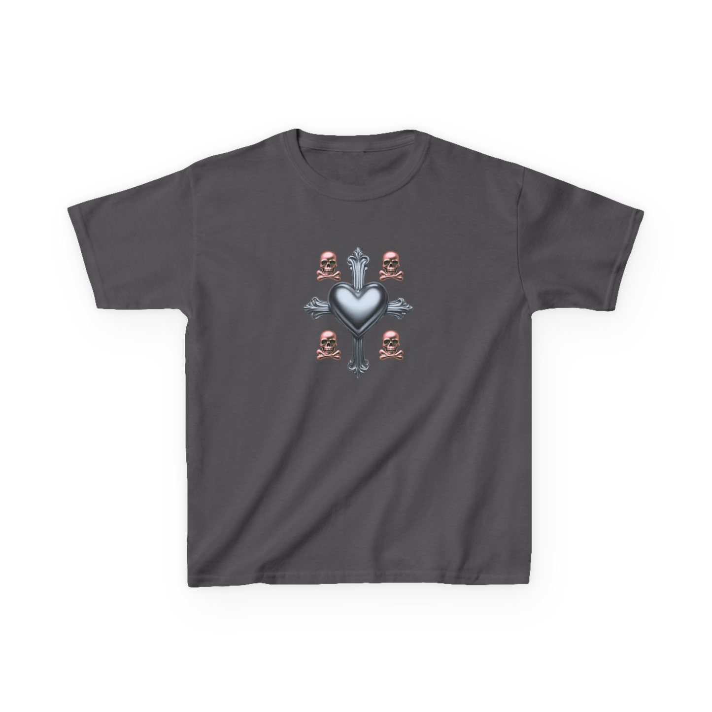Cyber Heart Graphic Cropped Tee