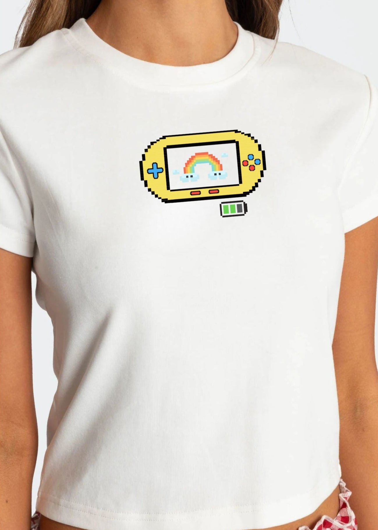 Pixel Handheld Game Console Cropped T-Shirt