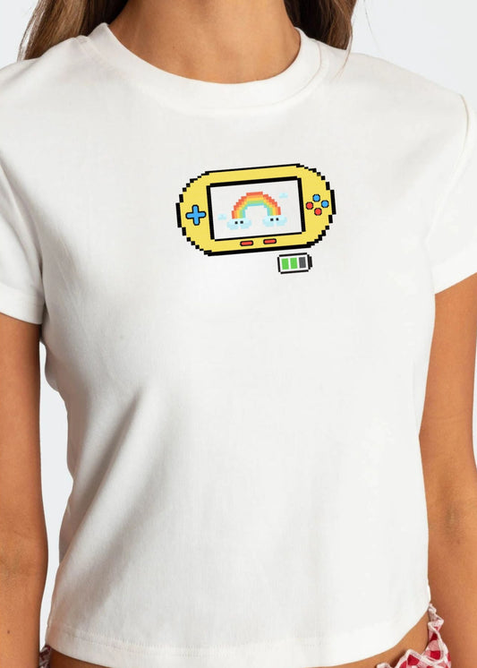 Pixel Handheld Game Console Cropped T-Shirt