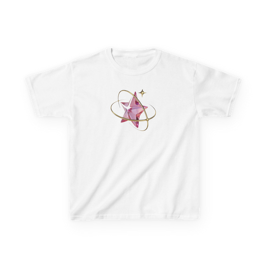 Pink Star Graphic Cropped Tee